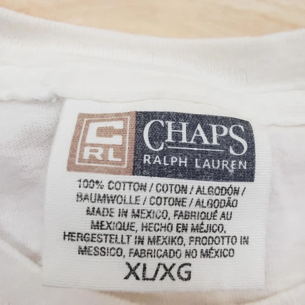 VINTAGE Chaps Ralph Lauren‎ Shirt Mens XL White Sleeveless Muscle Tank Hawaiian